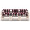 vidaXL Ogrodowa sofa 3-os. z palet, z poduszkami, drewno sosnowe