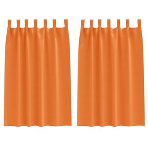 vidaXL Firany blackout z k&oacute;łkami 2 pcs Jasnopomarańczowy 175 x 140 cm