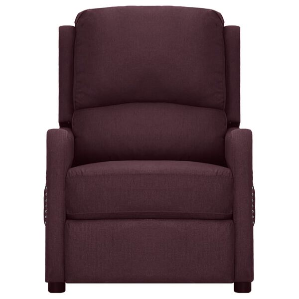 vidaXL Podnoszony fotel masujący, fioletowy, obity tkaniną