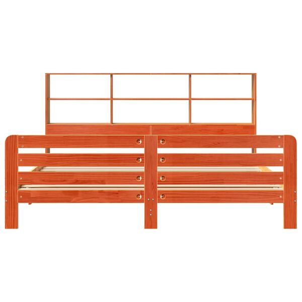 vidaXL Rama ł&oacute;żka bez materaca, woskowy brąz, 180x200 cm, lita sosna