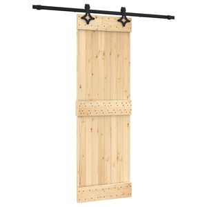vidaXL Drzwi przesuwne Naturalny i czarny 70 x 210 cm