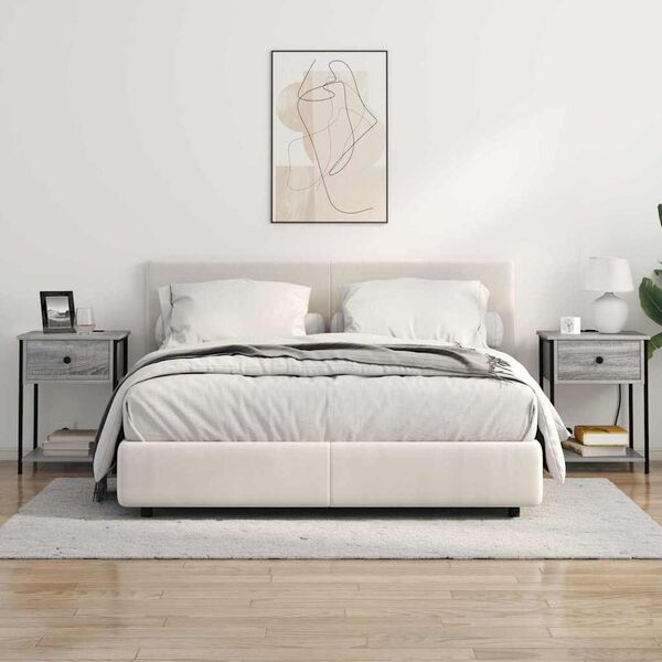 vidaXL Szafka Nocna z szufladą 2 pcs Szary Sonoma 42 x 41 x 56 cm