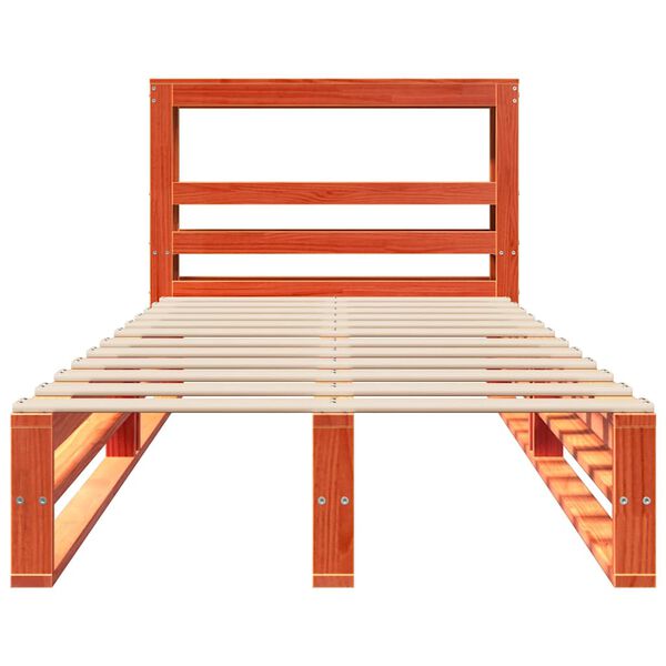vidaXL Rama ł&oacute;żka bez materaca, woskowy brąz, 75x190 cm, sosnowa