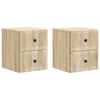 vidaXL Wisząca Szafka Nocna 2 pcs dąb Sonoma 33 x 34,5 x 40 cm