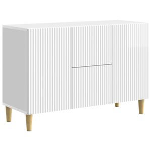 vidaXL Bufet Biały wysoki połysk 89 x 34,5 x 60 cm Drewno inżynieryjne