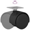 vidaXL Obrotowe k&oacute;łko 2 pcs Czarny 54 mm Żelazo i PP