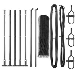 vidaXL Słupek ogrodzeniowy. Szary 10 x 0,5 m (siatka 13 mm) Stal i PVC