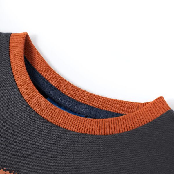 Koszulka dziecięca z długimi rękawami, antracytowa, 128