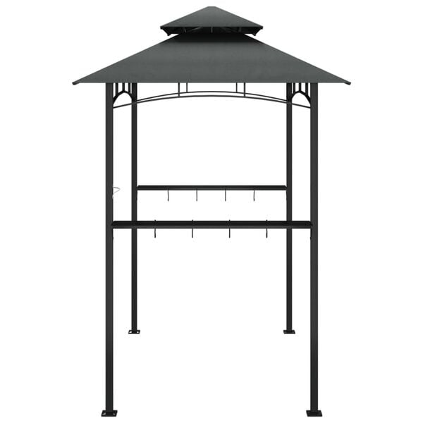 vidaXL Altana grillowa z półkami, antracytowa, 240x150x243 cm, stal