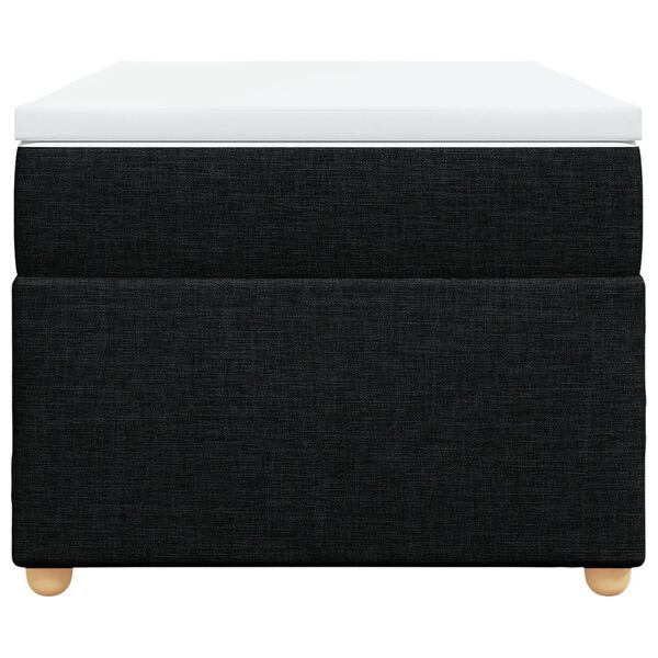 vidaXL Ł&oacute;żko kontynentalne z materacem, czarne, tkanina 90x190 cm