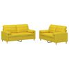 vidaXL 2-cz. komplet wypoczynkowy z poduszkami, jasnożółty, tkanina