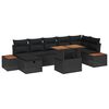 vidaXL Zestaw Sof na Ogr&oacute;d z poduszką 8 pcs Czarny polirattan
