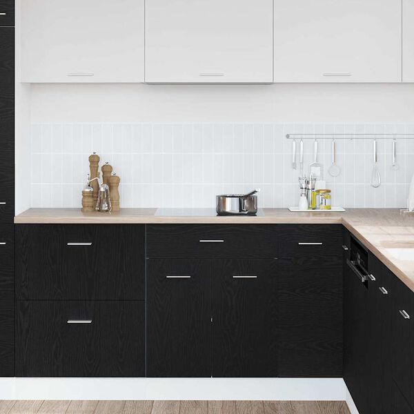 vidaXL Szafka wisząca z szufladą z p&oacute;łką Czarny Dąb 60 x 46 x 81,5 cm