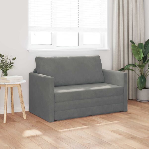 vidaXL Sofa Bed 110cm Ciemnoszary Aksamit