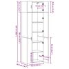 vidaXL Szafka do przechowywania Stare drewno 70 x 42.5 x 225 cm