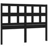 vidaXL Wezgłowie ł&oacute;żka, czarne, 205,5x4x100 cm, lite drewno sosnowe