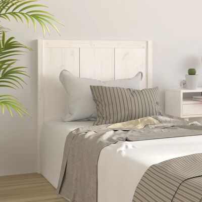 vidaXL Wezgłowie łóżka, białe, 105,5x4x100 cm, lite drewno sosnowe