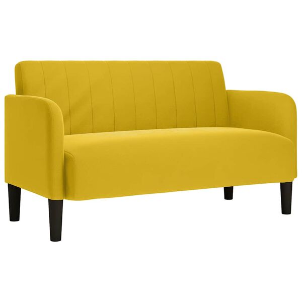 vidaXL Sofa dwuosobowa ż&oacute;łta 109 cm aksamitna