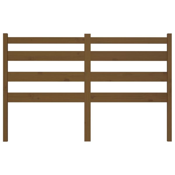 vidaXL Wezgłowie ł&oacute;żka, miodowy brąz 126x4x100 cm, lite drewno sosnowe