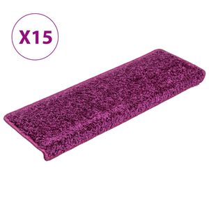 vidaXL Maty na schody 15 szt. 65x21x4 cm Fioletowe prostokątne krawędzie