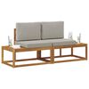 vidaXL Sofa końcowa na zewnątrz 2 Sztuka Naturalny i Jasny Szary