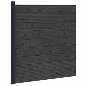 vidaXL Zestaw ogrodzeniowy 175 x 186 cm WPC i aluminium Czarny