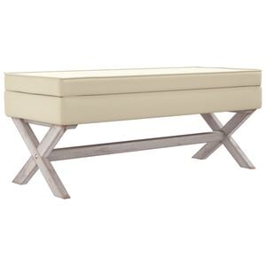 vidaXL Stołek ze schowkiem, 110x45x49 cm, obity lnem