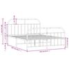vidaXL Metalowa rama ł&oacute;żka z wezgłowiem i zan&oacute;żkiem, czarna, 150x200cm