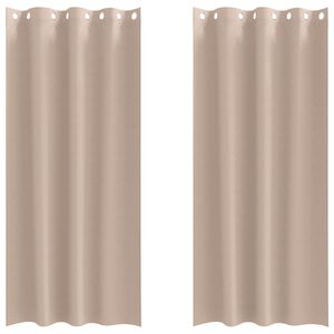vidaXL Firany blackout z k&oacute;łkami 2 szt. Szarobeżowy 225 x 140 cm