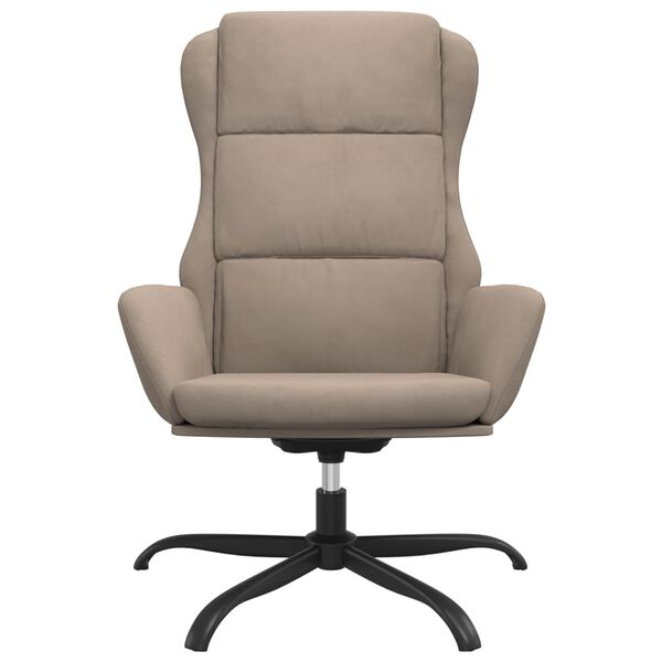 vidaXL Fotel rozkładany, kolor taupe, sztuczna sk&oacute;ra zamszowa