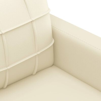 vidaXL 2-osobowa sofa z poduszkami, kremowa, sztuczna skóra