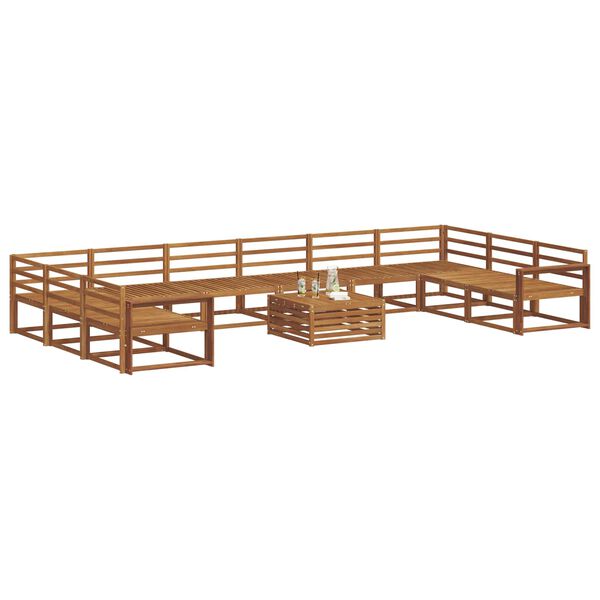 vidaXL Zestaw sof na zewnątrz 11 pcs Naturalny Lite Drewno Akacji