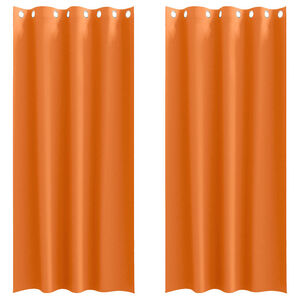 vidaXL Firany blackout z k&oacute;łkami 2 pcs Jasnopomarańczowy 245 x 140 cm