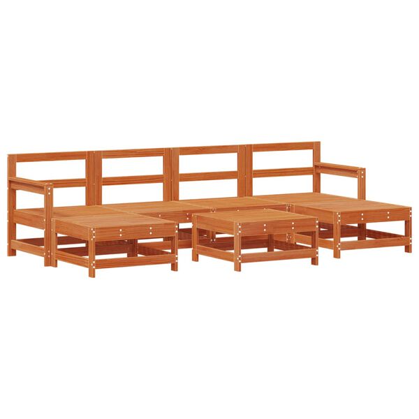 vidaXL Zestaw wypoczynkowy w ogrodzie 7 pcs Woskowy Brąz