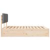 vidaXL Ramka ł&oacute;żka z tapicerowanym wezgłowiem Jasnoszary 135 x 190 cm