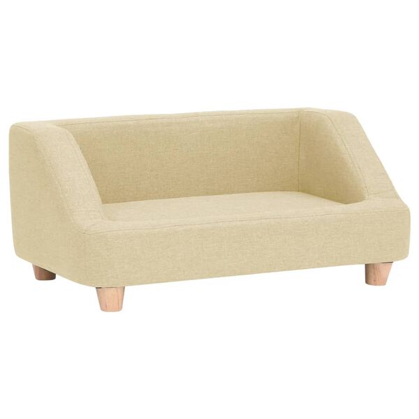 vidaXL Sofa dla psa, kremowa, 95x63x39 cm, lniana