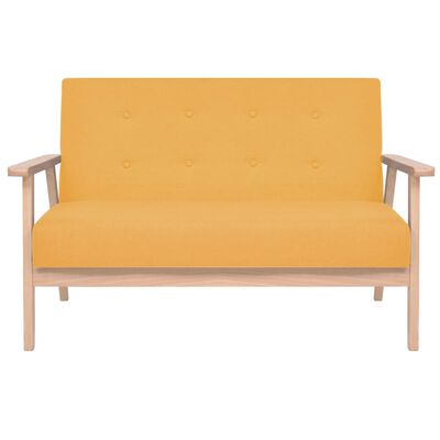 vidaXL 2 osobowa sofa tapicerowana, żółta