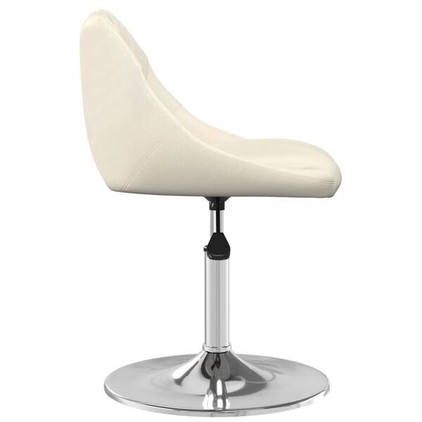 vidaXL Obrotowe krzesła stołowe, 4 szt., kremowe, obite aksamitem