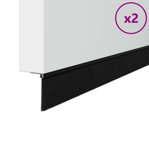 vidaXL Uszczelki z szczotką do drzwi na zatrzask 2 pcs Czarny 100 cm