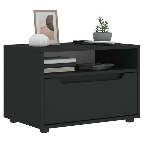 vidaXL Szafka pod TV "VISNES" Czarna 60x40x38 cm Drewno klejone