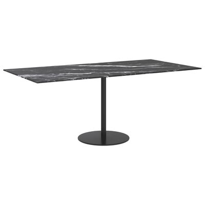 vidaXL Blat stołu, czarny, 100x50 cm, 6 mm, szkło ze wzorem marmuru