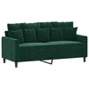 vidaXL Sofa 2-osobowa, ciemnozielona, 140 cm, tapicerowana aksamitem