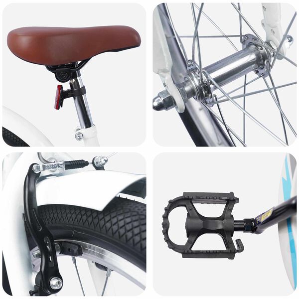 vidaXL Rower Dziecięcy 18 Cali dla dzieci w wieku 5-7 lat Biały