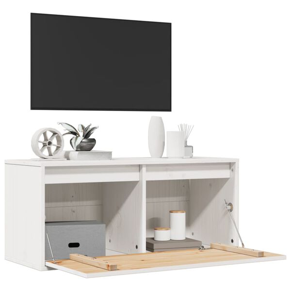 vidaXL Szafka ścienna, biała, 80x30x35 cm, lite drewno sosnowe