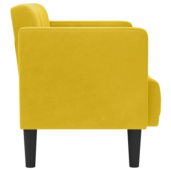 vidaXL Sofa dwuosobowa ż&oacute;łta 111 cm aksamitna