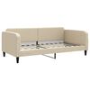 vidaXL Sofa rozsuwana z szufladami, kremowa, 100x200 cm, tkanina