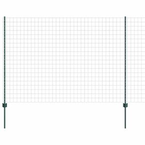 vidaXL Ogrodzenie Euro z słupkiem 10 x 1,6 m Stal pokryta PVC zielony