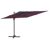vidaXL Wiszący parasol z LED, bordowy, 400x300 cm