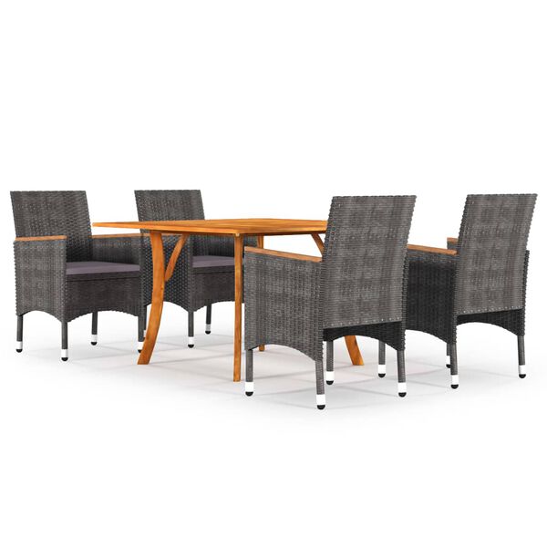 vidaXL 5-częściowy zestaw mebli ogrodowych, szary