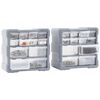 vidaXL Organizery z 12 szufladkami, 2 szt, 26,5x16x26 cm